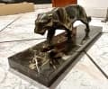 Estimation de la Sculpture en Bronze et Marbre: Panthère et Antilope.