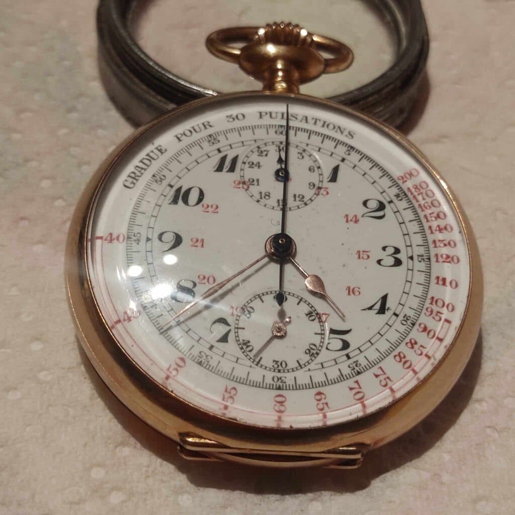 Estimation Montre Gousset Chrono Médecin OR 18K Fonctionnelle – Ancienne