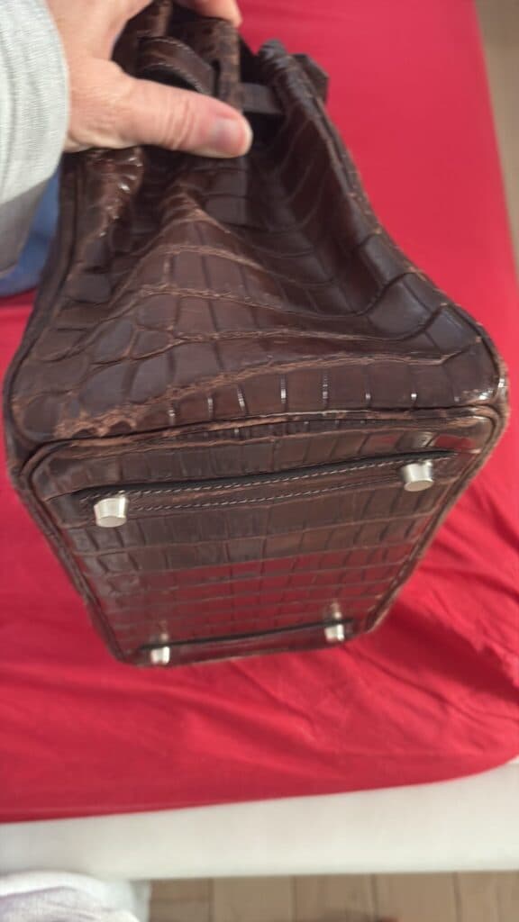 Estimation de Sac Mode Vintage: Birkin 30 en Crocodile Niloticus de l’année 2002 en Marron Mat, une Pièce de Haute Couture