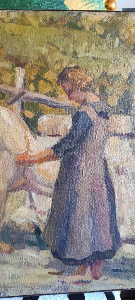 Estimation d’une oeuvre restaurée de Mario Tozzi : Scène pastorale de dimensions 58,5×34 cm dans la catégorie Peinture