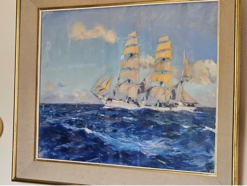 Peinture marine d’Albert Brenet – originale signée 70×53 cm