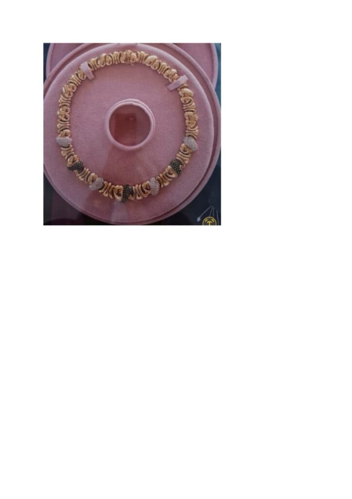 Estimation d’un collier en or 18 kt avec émeraudes et diamants par Maurella Estimation d’un collier en or 18 kt avec émeraudes et diamants par Maurella