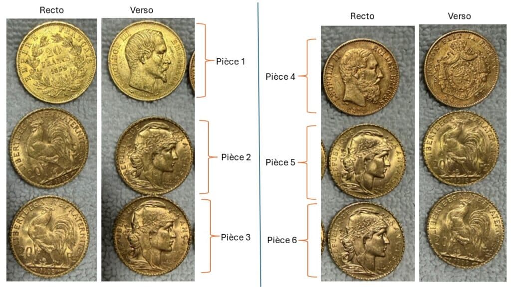 Estimation de 6 Louis d’or en or fin, Napoléon III et République Française Estimation de 6 Louis d’or en or fin, Napoléon III et République Française