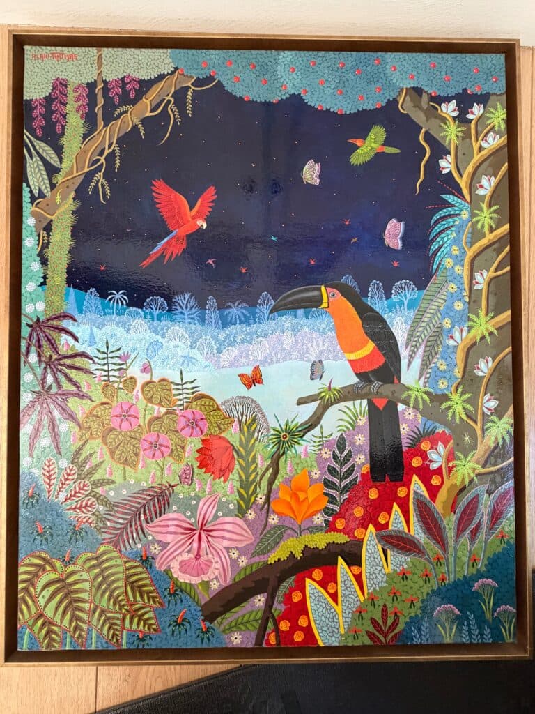 Estimation d’une peinture sur panneau “Toucan Ariel” par Alain Thomas Estimation d’une peinture sur panneau “Toucan Ariel” par Alain Thomas